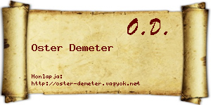 Oster Demeter névjegykártya